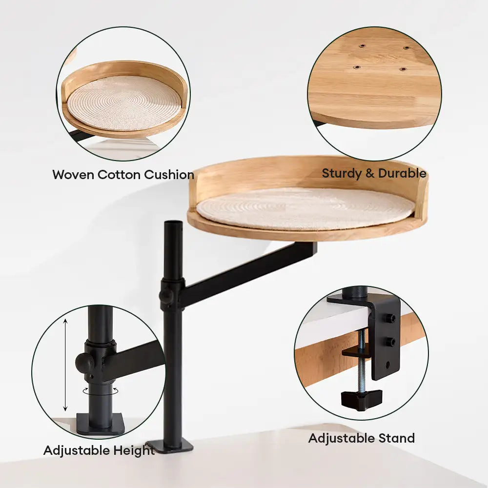 Wooden Adjustable Up and Down Elevated Habitat Cat Desk Bed – Cat Beds (view 3) | Petix pet supplies for dogs and cats