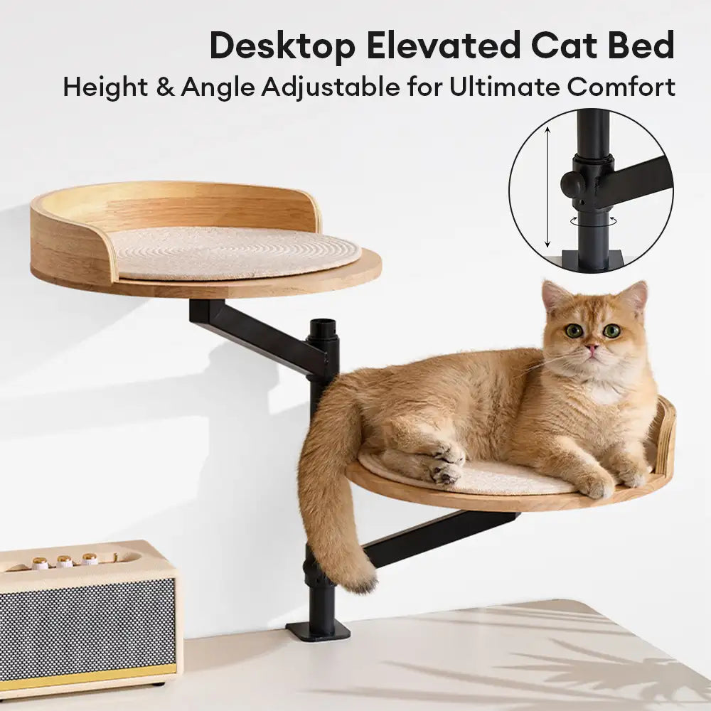 Wooden Adjustable Up and Down Elevated Habitat Cat Desk Bed – Cat Beds (view 4) | Petix pet supplies for dogs and cats