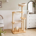 Wooden Multi-Level Climbing Frame Scratching Post Cat Tree With Hammock – Cat Tree (ma… | Petix pet supplies for dogs and cats